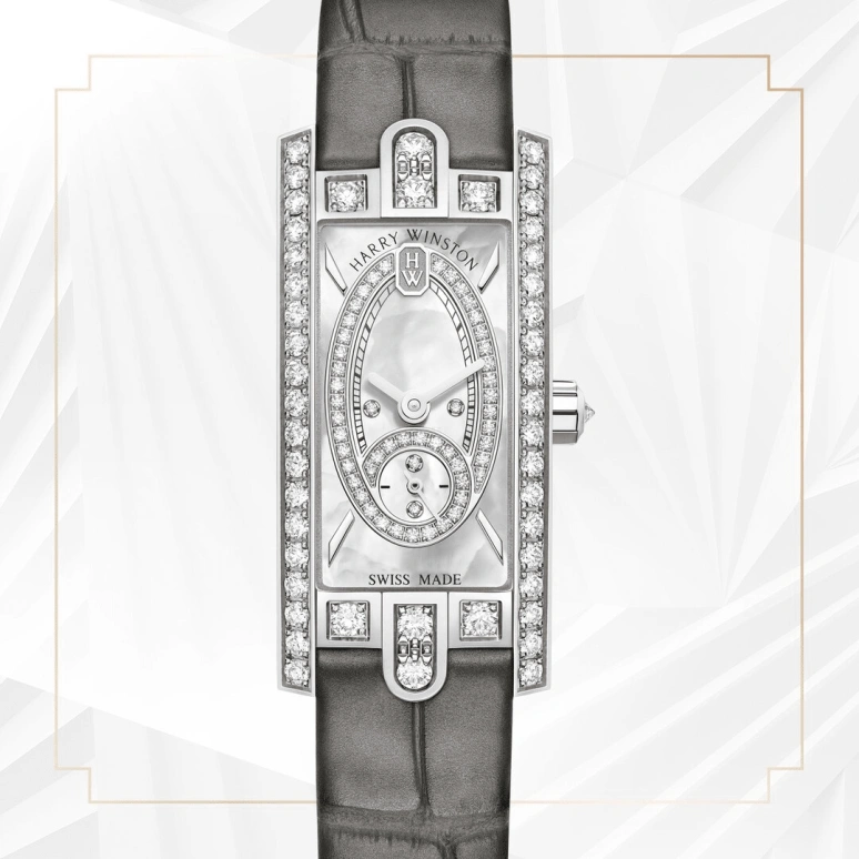 Harry Winston,The Avenue 15.6x32.3mm,15.6x32.3mm,Gold,White Gold,White,Quartz,In-house Caliber,Mother of Pearl,AVCQSS16WW001