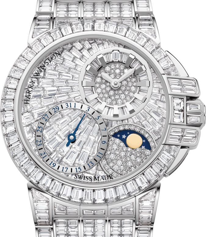 Harry Winston,The Ocean 36mm,36mm,White Gold,Silver,Automatic,Moonphase,Day,OCEAMP36WW005