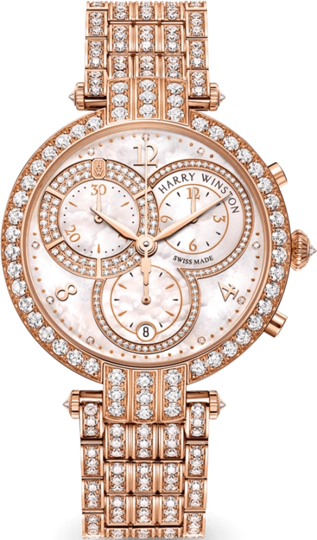 Harry Winston,The Premier 40mm,40mm,Rose Gold,Gold,Light,Pink,Quartz,In-house Caliber,Mother of Pearl,PRNQCH40RR005