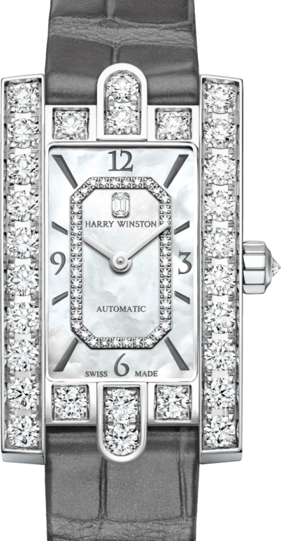 Harry Winston,The Avenue 21.4x36.1mm,21.4x36.1mm,Gold,White Gold,White,Automatic,In-house Caliber,Mother of Pearl,AVEAHM21WW001