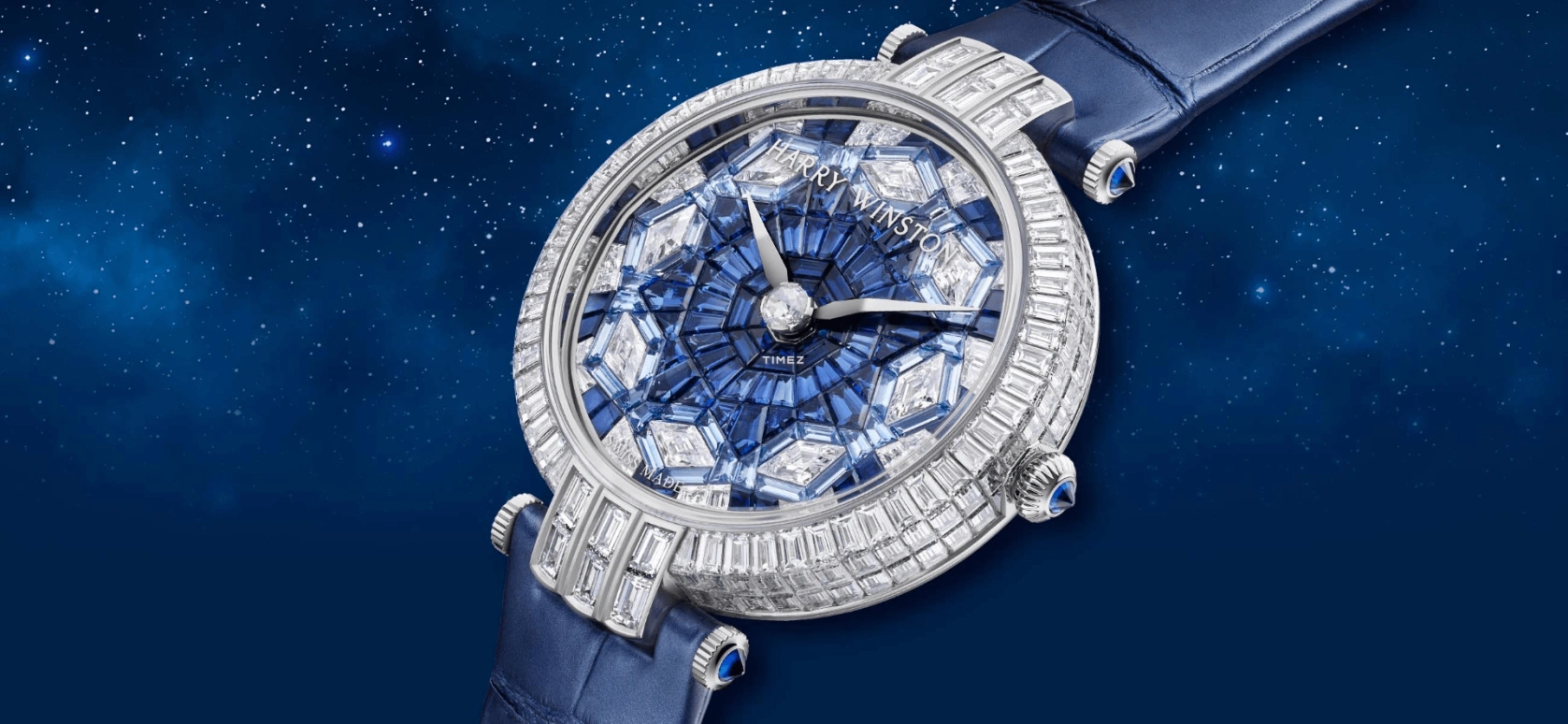 Harry Winston,High Jewelry Timepieces 36.40mm,36.40mm,White Gold,Silver,Blue,Automatic,Sapphire,Hardlex,Round,PRNAHM36WW039