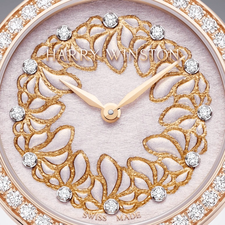 Harry Winston,The Premier 36mm,36mm,Rose Gold,Gold,Automatic,In-house Caliber,Open,PRNAHM36RR021
