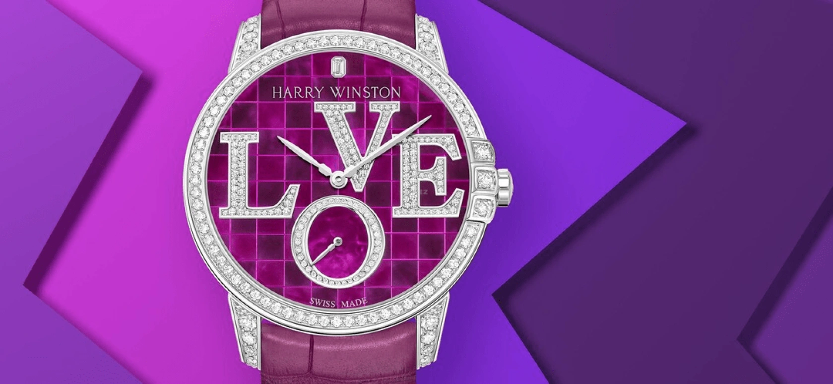 Harry Winston,Midnight 36mm,36mm,Gold,White Gold,Purple,Automatic,In-house Caliber,Mother of Pearl,MIDASS36WW006