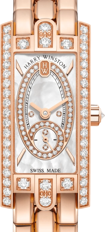 Harry Winston,The Avenue 15.6x32.3mm,15.6x32.3mm,Rose Gold,Gold,White,Quartz,In-house Caliber,Mother of Pearl,AVCQSS16RR002