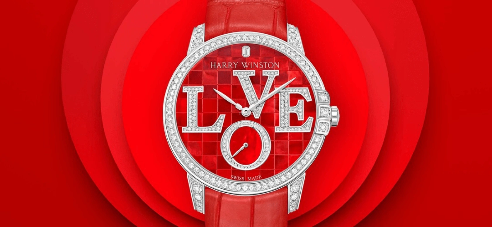 Harry Winston,Midnight 36mm,36mm,Gold,White Gold,Red,Automatic,In-house Caliber,Mother of Pearl,MIDASS36WW004