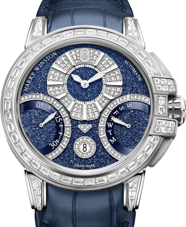 Harry Winston,The Ocean 42.2mm,42.2mm,Gold,White Gold,Automatic,In-house Caliber,Open,OCEABI42WW003