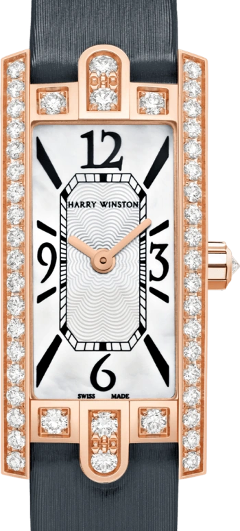 Harry Winston,The Avenue 15.6x32.3mm,15.6x32.3mm,Rose Gold,Gold,White,Quartz,In-house Caliber,Mother of Pearl,AVCQHM16RR017