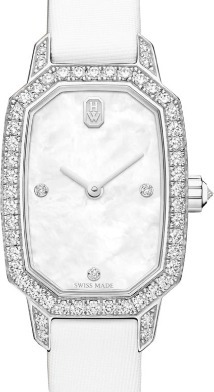 Harry Winston,Emerald 17.7x24mm,17.7x24mm,Gold,White Gold,White,Quartz,In-house Caliber,Mother of Pearl,EMEQHM18WW010