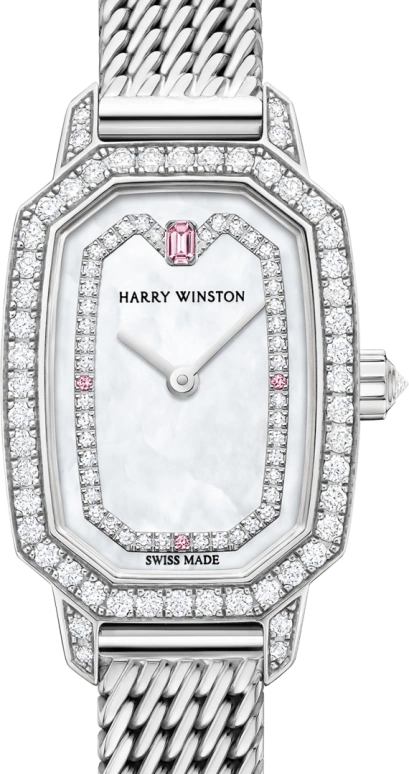 Harry Winston,Emerald 17.7x24mm,17.7x24mm,Gold,White Gold,White,Quartz,In-house Caliber,Mother of Pearl,EMEQHM18WW008