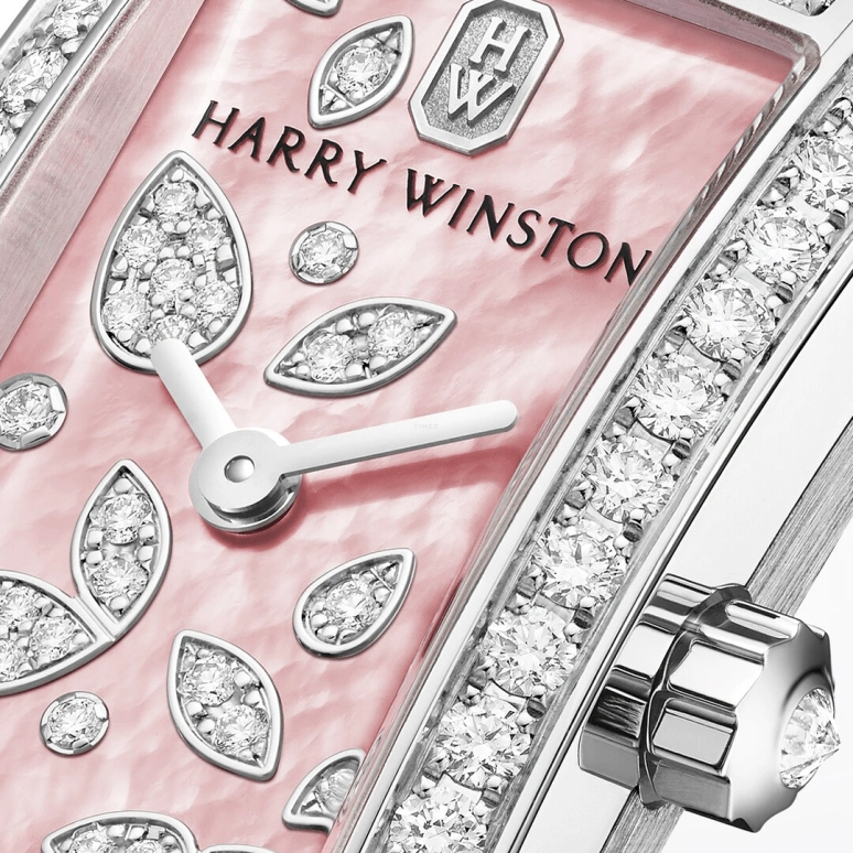 Harry Winston,The Avenue 15.6x32.3mm,15.6x32.3mm,Gold,White Gold,Pink,Quartz,In-house Caliber,Mother of Pearl,AVCQHM16WW057