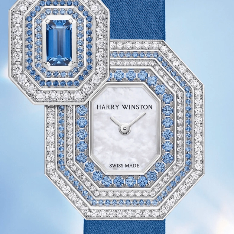 Harry Winston,High Jewelry Timepieces 24x27mm,24x27mm,Gold,White Gold,White,Quartz,In-house Caliber,Mother of Pearl,HJTQHM24WW007