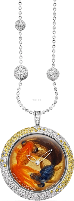 Harry Winston,High Jewelry Timepieces 38mm,38mm,White Gold,Multi-Color,Orange,Quartz,In-house Caliber,Round,HJTQHM38WW004