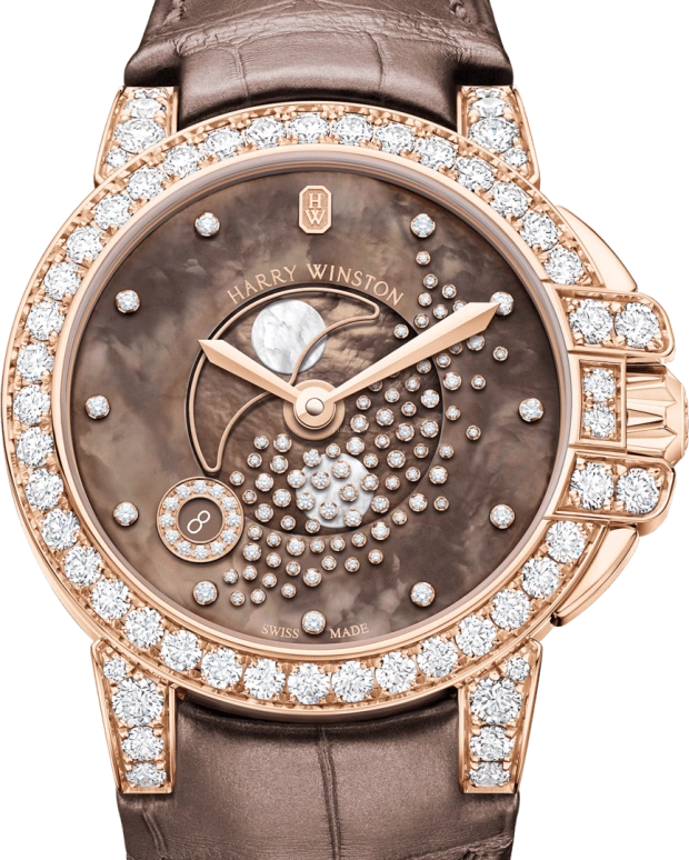 Harry Winston,The Ocean 36mm,36mm,Rose Gold,Gold,Brown,Quartz,In-house Caliber,Mother of Pearl,OCEQMP36RR033