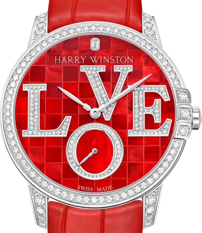 Harry Winston,Midnight 36mm,36mm,Gold,White Gold,Red,Automatic,In-house Caliber,Mother of Pearl,MIDASS36WW004
