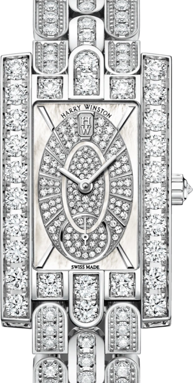 Harry Winston,The Avenue 21.4x36.1mm,21.4x36.1mm,Gold,White Gold,White,Quartz,In-house Caliber,Mother of Pearl,AVEQHM21WW249