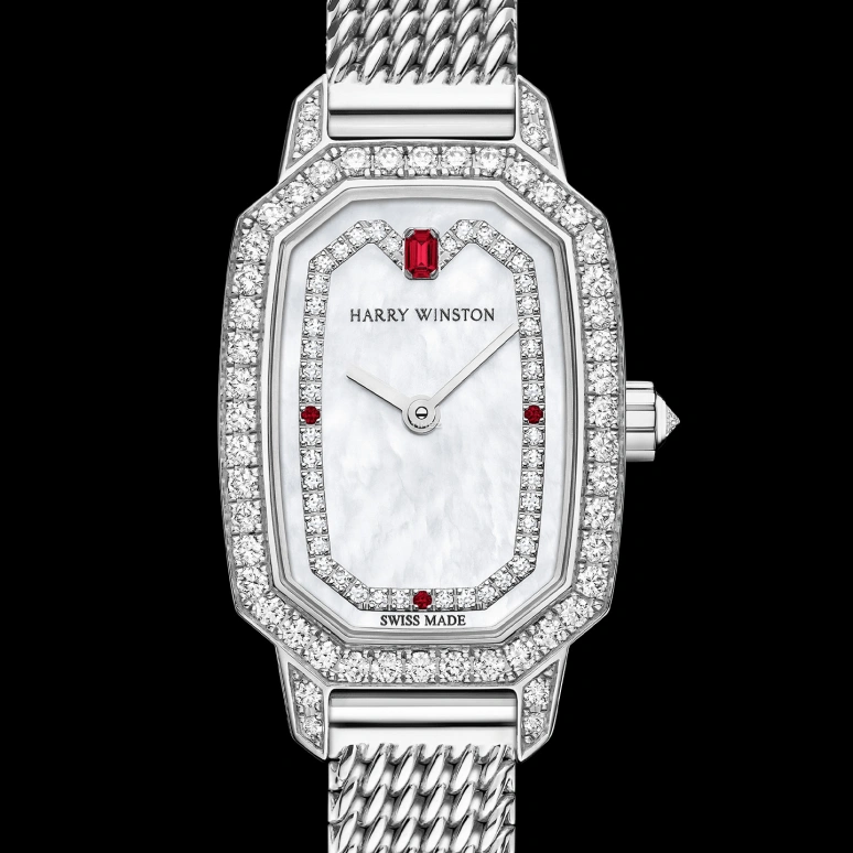 Harry Winston,Emerald 17.70x24mm,17.70x24mm,White Gold,Silver White,Quartz,Sapphire,Hardlex,Octagon,EMEQHM18WW031