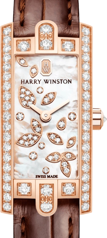 Harry Winston,The Avenue 15.6x32.3mm,15.6x32.3mm,Rose Gold,Gold,White,Quartz,In-house Caliber,Mother of Pearl,AVCQHM16RR041