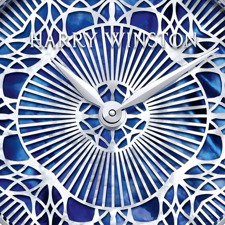 Harry Winston,The Premier 36mm,36mm,Gold,White Gold,Blue,Automatic,In-house Caliber,Mother of Pearl,PRNAHM36WW011