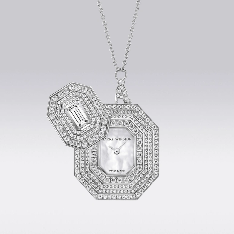 Harry Winston,High Jewelry Timepieces 24x27mm,24x27mm,Gold,White Gold,White,Quartz,In-house Caliber,Mother of Pearl,HJTQHM24WW005