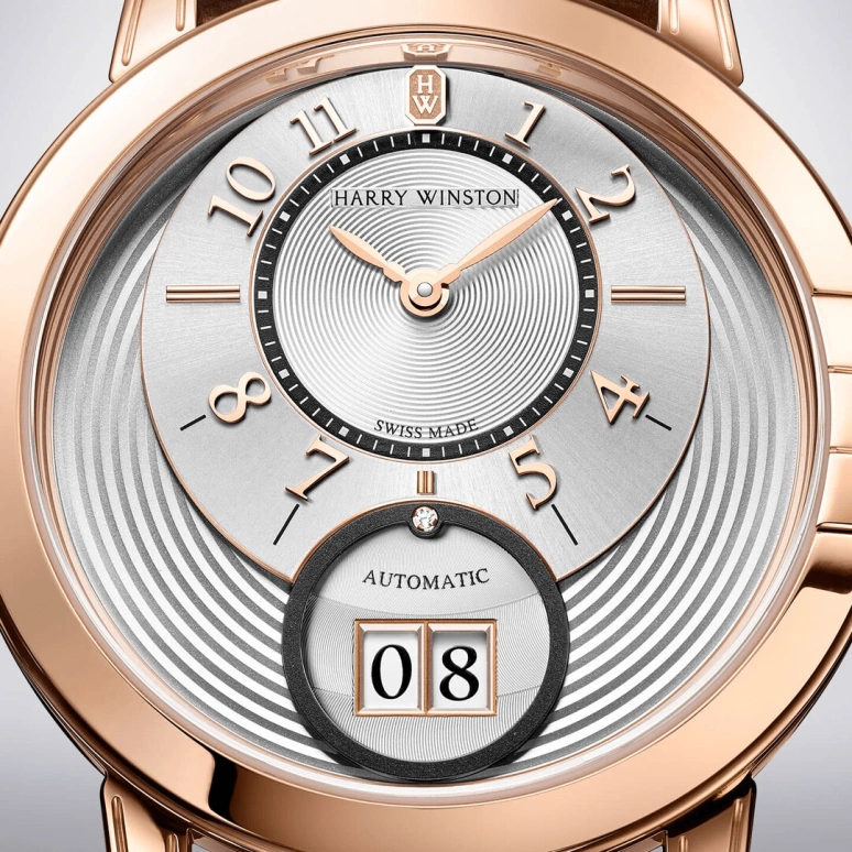 Harry Winston,Midnight 42.5mm,42.5mm,Rose Gold,Gold,Automatic,In-house Caliber,Open,MIDABD42RR005