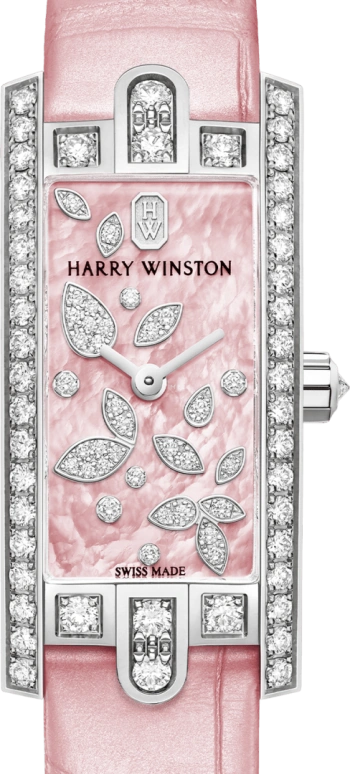 Harry Winston,The Avenue 15.6x32.3mm,15.6x32.3mm,Gold,White Gold,Pink,Quartz,In-house Caliber,Mother of Pearl,AVCQHM16WW055