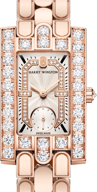 Harry Winston,The Avenue 21.4x36.1mm,21.4x36.1mm,Rose Gold,Gold,Quartz,In-house Caliber,Closed,AVEQHM21RR123