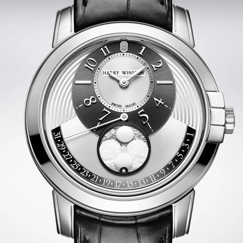 Harry Winston,Midnight 42.5mm,42.5mm,Gold,White Gold,Automatic,In-house Caliber,Open,MIDAMP42WW001