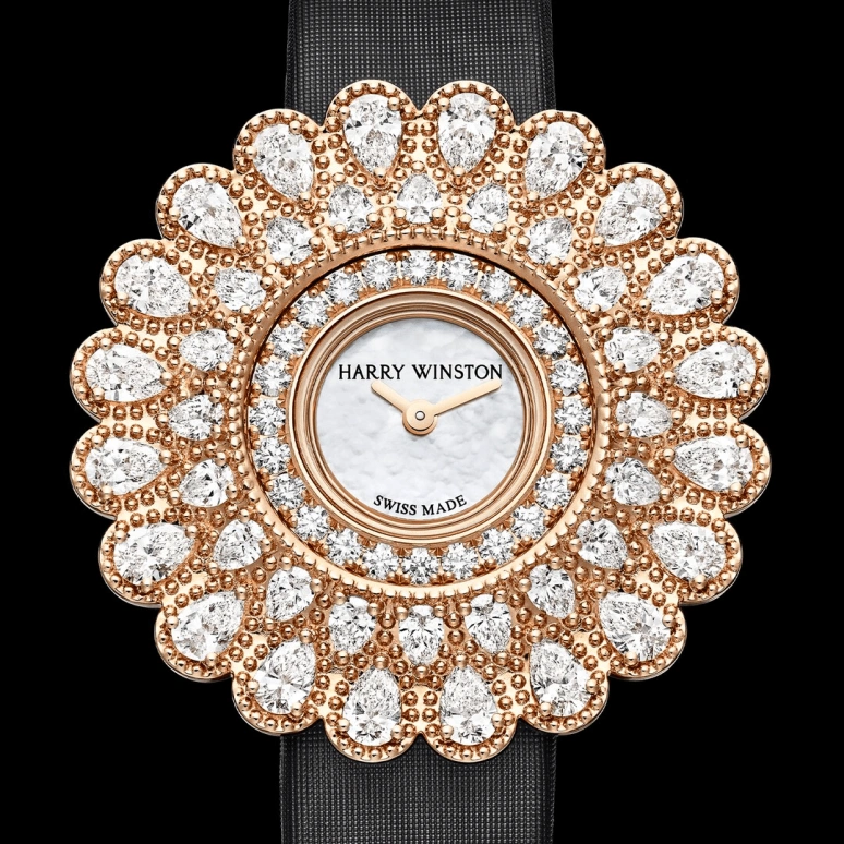 Harry Winston,High Jewelry Timepieces 36.5mm,36.5mm,Rose Gold,Gold,White,Quartz,In-house Caliber,Mother of Pearl,HJTQHM36RR001