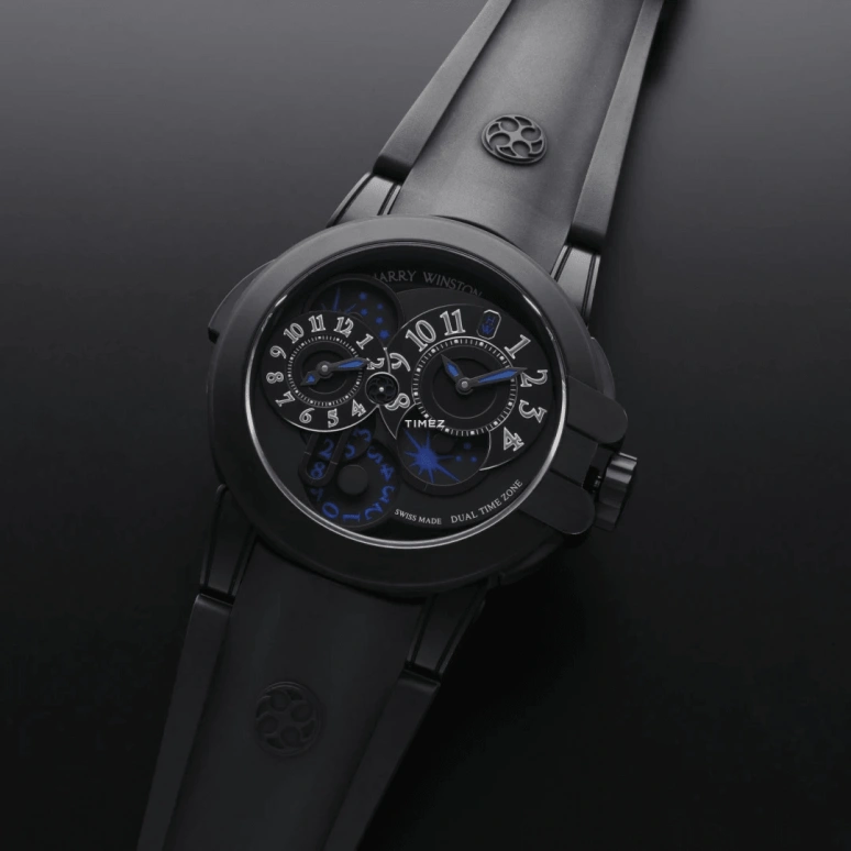Harry Winston,The Ocean 44mm,44mm,Zalium,Black,Blue,Automatic,Power Reserve Indicator,Dule Time,Day / Night Indication,OCEATZ44ZZ007