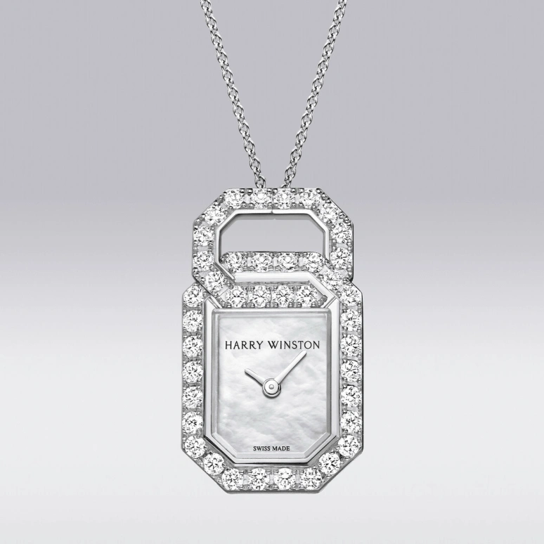 Harry Winston,High Jewelry Timepieces 18x31mm,18x31mm,Gold,White Gold,White,Quartz,In-house Caliber,Mother of Pearl,HJTQHM18WW036