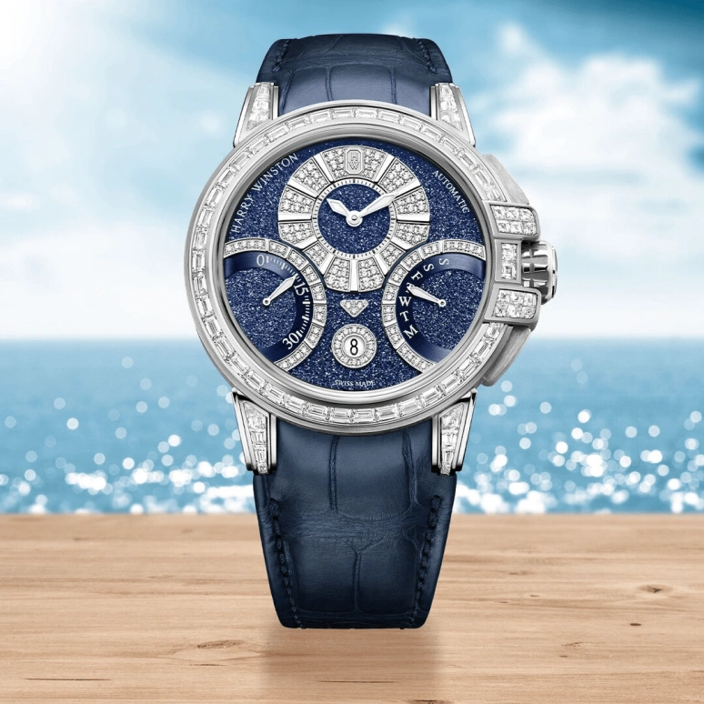 Harry Winston,The Ocean 42.2mm,42.2mm,Gold,White Gold,Automatic,In-house Caliber,Open,OCEABI42WW003