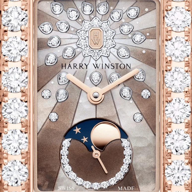 Harry Winston,The Avenue 21.4x36.1mm,21.4x36.1mm,Rose Gold,Gold,Brown,Quartz,In-house Caliber,Mother of Pearl,AVEQMP21RR002