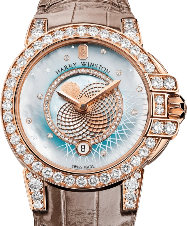 Harry Winston,The Ocean 36mm,36mm,Rose Gold,Gold,Blue,Quartz,In-house Caliber,Mother of Pearl,OCEQMP36RR029