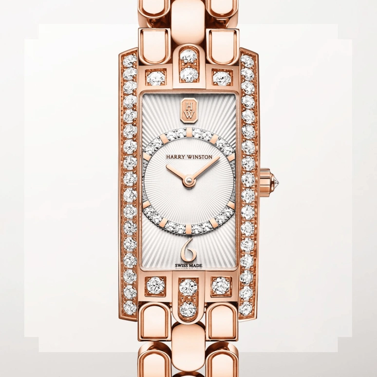 Harry Winston,The Avenue 19x39.5mm,19x39.5mm,Rose Gold,Gold,Quartz,In-house Caliber,Closed,AVCQHM19RR032