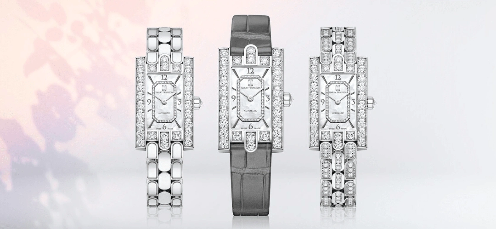 Harry Winston,The Avenue 21.4x36.1mm,21.4x36.1mm,Gold,White Gold,White,Automatic,In-house Caliber,Mother of Pearl,AVEAHM21WW001