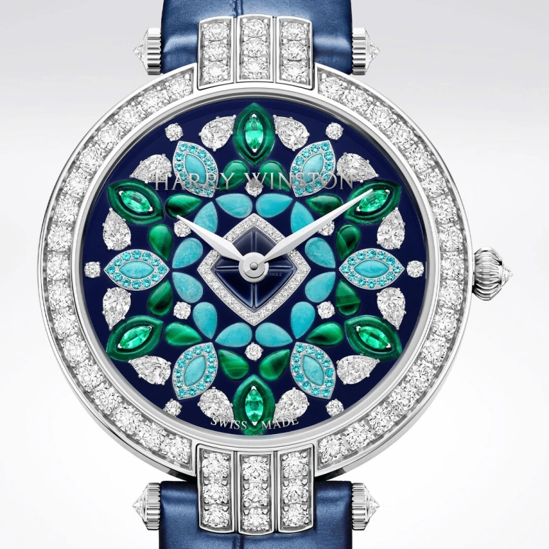 Harry Winston,The Premier 36mm,36mm,Gold,White Gold,Blue,Automatic,In-house Caliber,Mother of Pearl,PRNAHM36WW032