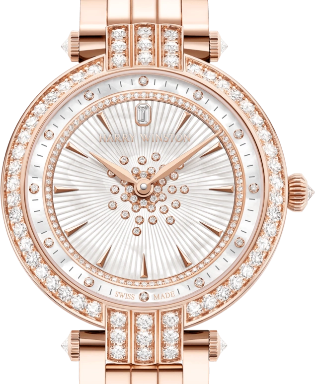 Harry Winston,The Premier 31mm,31mm,Rose Gold,Gold,White,Automatic,In-house Caliber,Mother of Pearl,PRNAHM31RR005