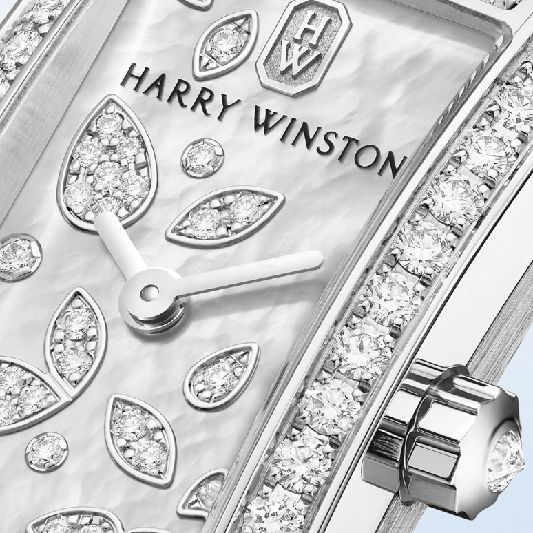 Harry Winston,The Avenue 15.6x32.3mm,15.6x32.3mm,Gold,White Gold,White,Quartz,In-house Caliber,Mother of Pearl,AVCQHM16WW050