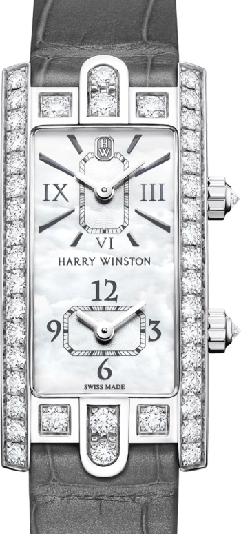 Harry Winston,The Avenue 19x39.5mm,19x39.5mm,Gold,White Gold,White,Quartz,In-house Caliber,Mother of Pearl,AVCQTZ19WW001