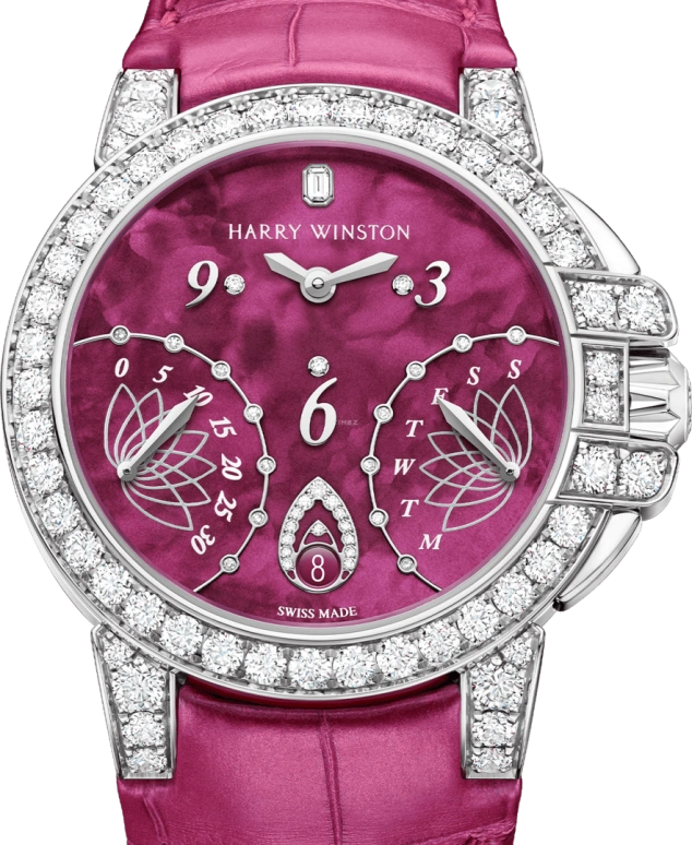 Harry Winston,The Ocean 36mm,36mm,Gold,White Gold,Burgundy,Automatic,In-house Caliber,Mother of Pearl,OCEABI36WW053