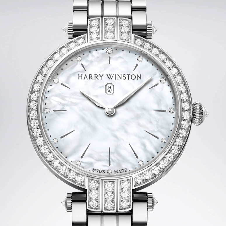 Harry Winston,The Premier 31mm,31mm,Gold,White Gold,White,Quartz,In-house Caliber,Mother of Pearl,PRNQHM31WW003