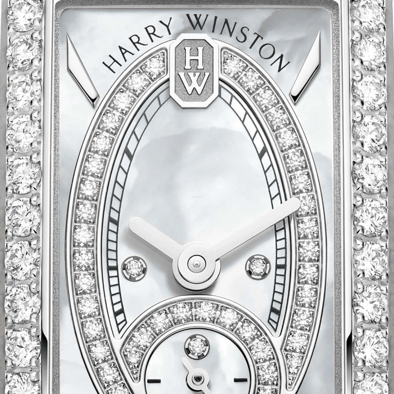 Harry Winston,The Avenue 15.6x32.3mm,15.6x32.3mm,Gold,White Gold,White,Quartz,In-house Caliber,Mother of Pearl,AVCQSS16WW001