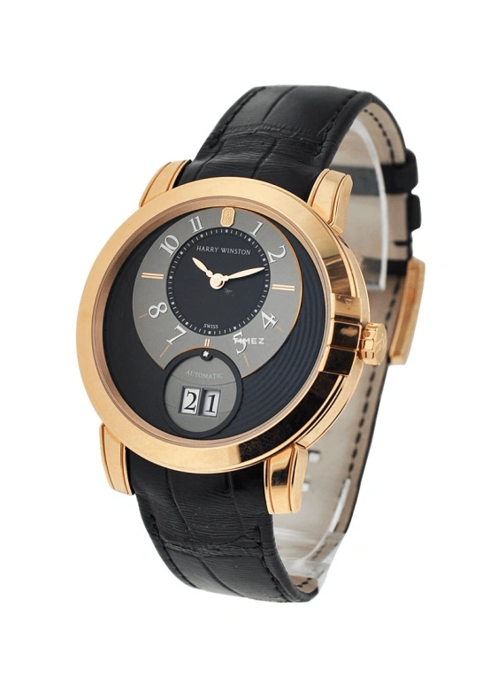 Harry Winston,Midnight 42mm,42mm,Rose Gold,Black,Grey,Automatic,Big Date,Sapphire,Crystal Glass,MABD42RL