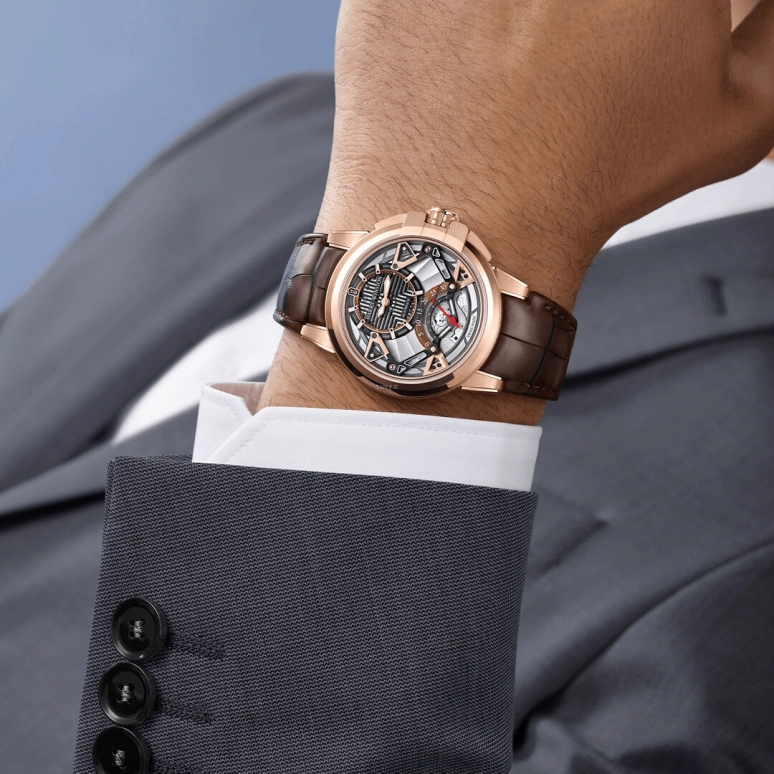 Harry Winston,The Ocean 42.2mm,42.2mm,Rose Gold,Gold,Automatic,In-house Caliber,Open,OCEARS42RR001