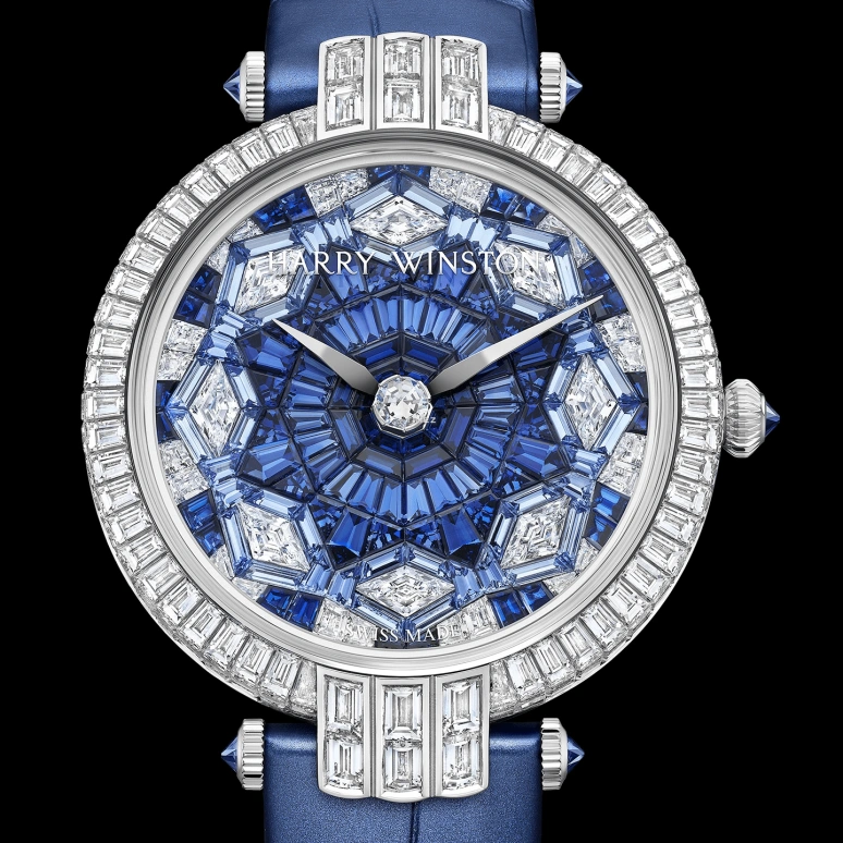 Harry Winston,High Jewelry Timepieces 36.40mm,36.40mm,White Gold,Silver,Blue,Automatic,Sapphire,Hardlex,Round,PRNAHM36WW039