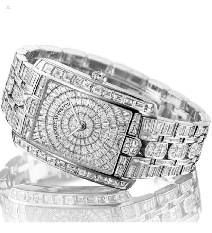 Harry Winston,The Avenue 44.30x32mm,44.30x32mm,White Gold,Silver,Quartz,Sapphire,Crystal Glass,Rectangular,AVCQHM35WW001