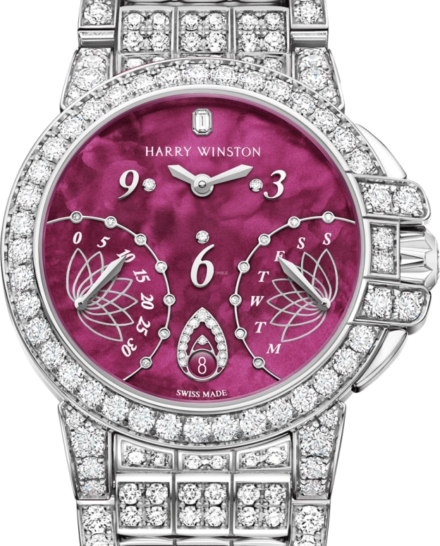 Harry Winston,The Ocean 36mm,36mm,Gold,White Gold,Burgundy,Automatic,In-house Caliber,Mother of Pearl,OCEABI36WW055