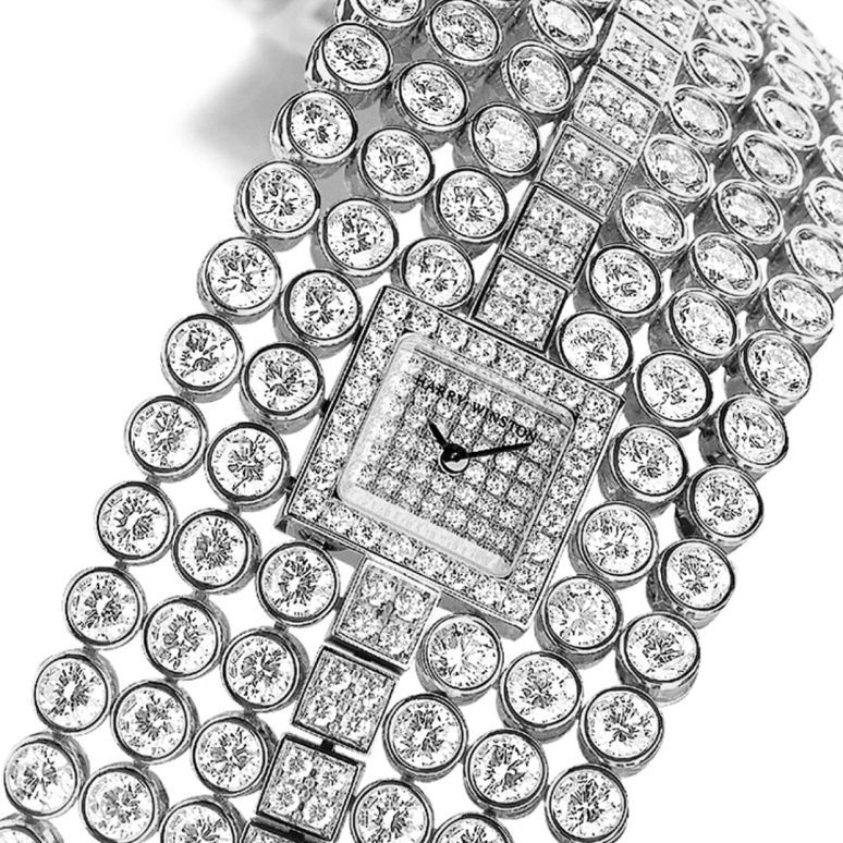Harry Winston,High Jewelry Timepieces 14mm,14mm,Gold,White Gold,Quartz,In-house Caliber,Closed,HJTQHM14WW015