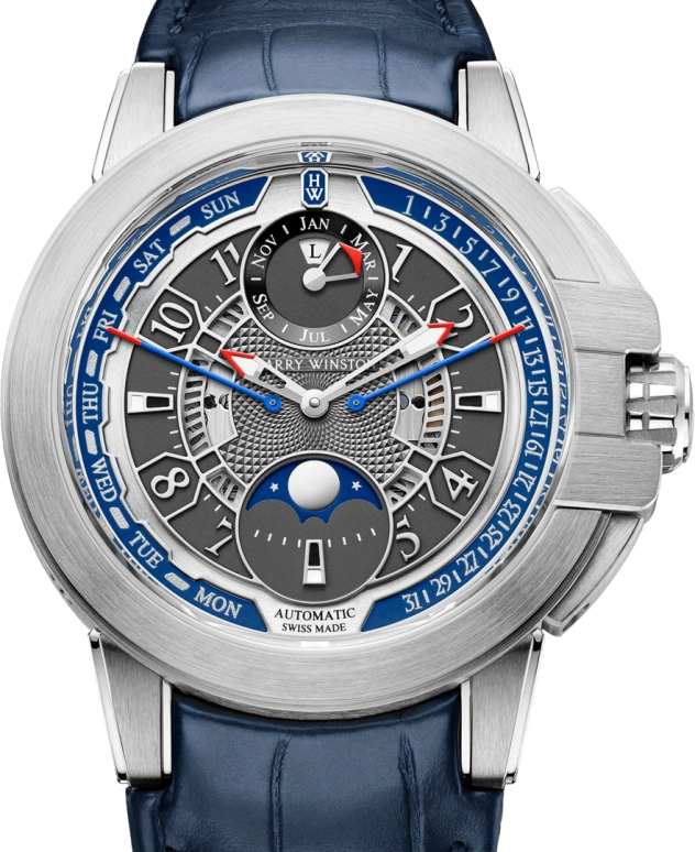Harry Winston,The Ocean 42.2mm,42.2mm,Gold,White Gold,Automatic,In-house Caliber,Open,OCEAPC42WW001