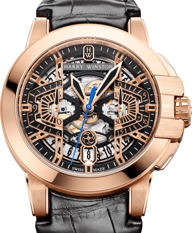 Harry Winston,The Ocean 44mm,44mm,Rose Gold,Gold,Automatic,In-house Caliber,Open,OCEACH44RR001